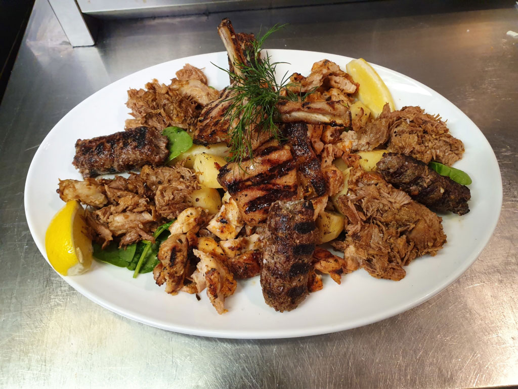 On Fire Broadbeach Greek Taverna Meat Platter